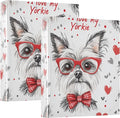 Pets Yorkie Dog Decorative 3 Ring Binder 1.5 Inch Large View Binders with Pockets Holds 200 Sheets File Organizer for Office College School, 2 Pack