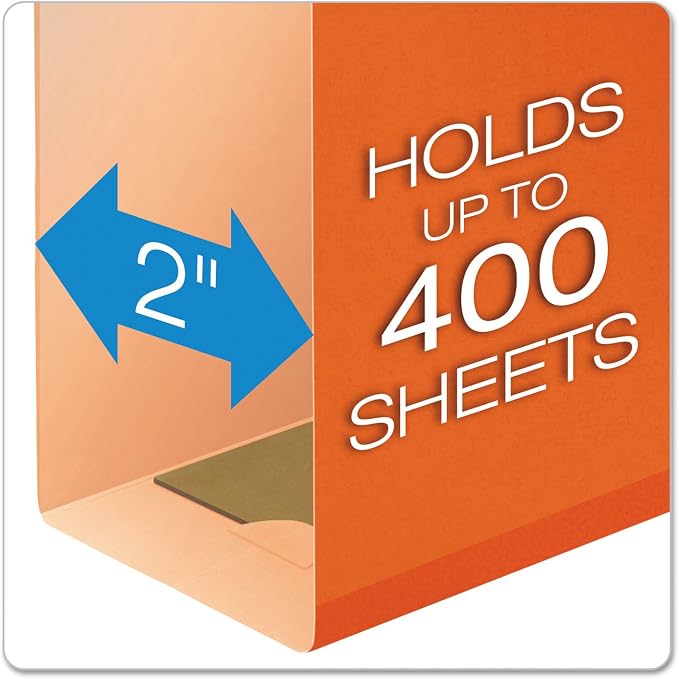 Pendaflex 04152X2 ORA Extra Capacity Reinforced Hanging Folders Orange, 2"