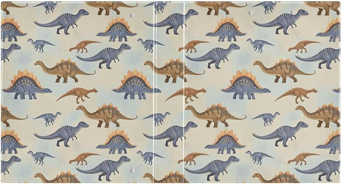 Dinosaur Doodle Pattern Round Ring Binders 1.5 Inch Galaxy Space Blue 3 Ring Clipboard Binder for Office School Work Supplies File Folder Document 200 Sheet Capacity Easy Open 2 Pieces