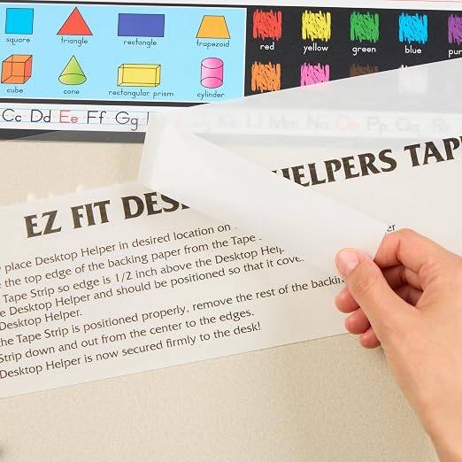 Really Good Stuff EZ-Fit Desktop Helper Tape Strips, Set of 36 | Student Desk Name Tags, Pre-Cut, Durable, & Versatile