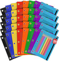 IKAYAS 40 Pack Pencil Pouch for 3 Ring Binder with Zipper, 8 Colors | Pencil Pouches Pencil Bags for Classroom bulk Pencil Box Pencil Case for Storing School Students Teacher Supplies