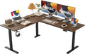 Agilestic 63 x 55 Inch L Shaped Electric Standing Desk, Dark Walnut | Corner Desk, Ample Workspace, Memory Presets, Hooks, Stable Steel Frame,176 lbs Capacity, Easy Assembly, Splice Board