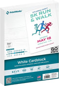 PrintWorks White Cardstock 8.5" x 11" - 67 lb/147 gsm Vellum Bristol, Made in the USA - SFI-Certified 92 Bright Card Stock Printer Paper for School, Craft, & Office Use (00540) 100 Sheets (Pack of 5)