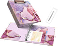 Ospelelf Mini 3 Ring Binder 1 Inch, Cute Pink Marble for 5.5" x 8.5" With 5 Tab Dividers, File Folder Labels and Low Profile Clipboards for School and Office Supplies