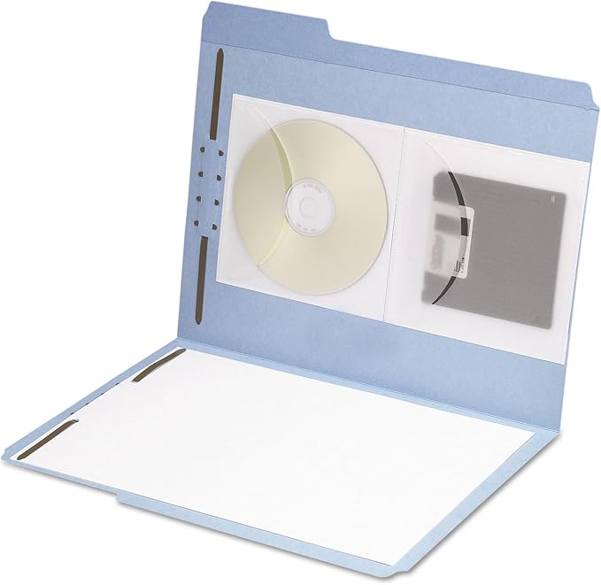 Smead Self-Adhesive Poly Pocket, CD/DVD Size, Resealable Security Flap, Clear, 10 per Pack (68144)
