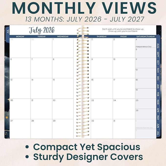 bloom daily planners 2026-2027 Academic Year Pocket Planner (July 2026 - July 2027) 13 Months - SMALL 4” x 6” Weekly Monthly Agenda Organizer & Calendar Book - Midnight Sky