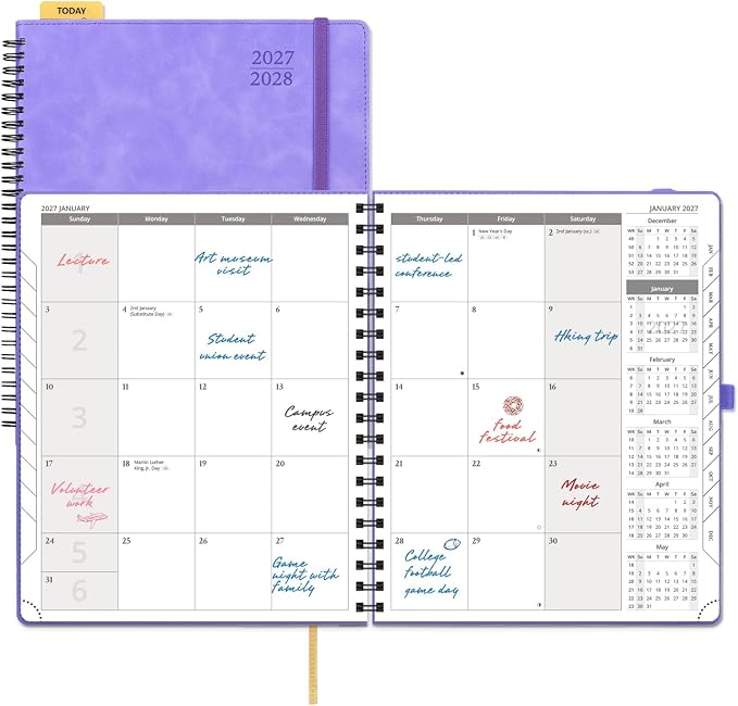 POPRUN Monthly Planner 2027-2028, 8.5"x10.5", 18 Month, Jan 2027-Jun 2028