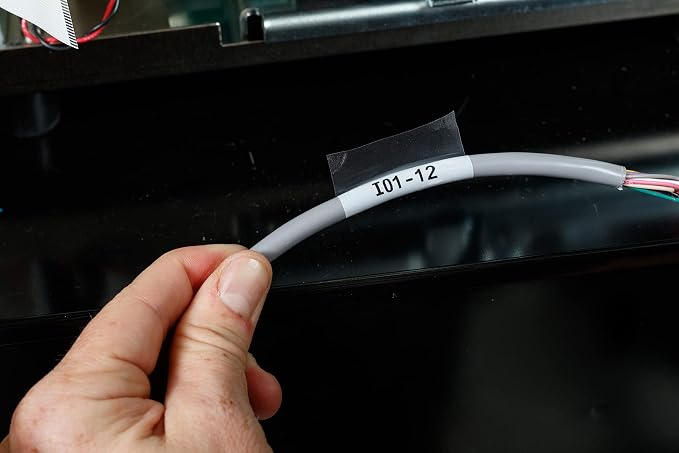 Brady Authentic (M21-1000-427) Self-Laminating Wire Wrap for Control and Electrical Panels, Datacom Cable Labeling, Black on White-For M210, M210-LAB, M211, BMP21-PLUS and BMP21-LAB Printers, 1"W 14'L