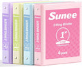 SUNEE 3 Ring Binder 1 Inch 4 Pack, Clear View 1" Binders Three Ring PVC-Free (Fit 8.5x11 Inches) for School or Office Supplies, Assorted Pastel