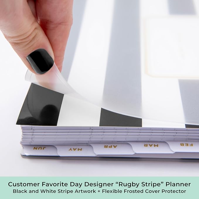 Blue Sky 2026-2027 Daily & Monthly Academic Planner, 8"x10", Black Stripe