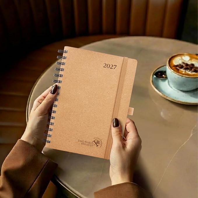 POPRUN 2027 Daily Planner One Page Per Day,5.75" x 8.5" Recycled Paper Book