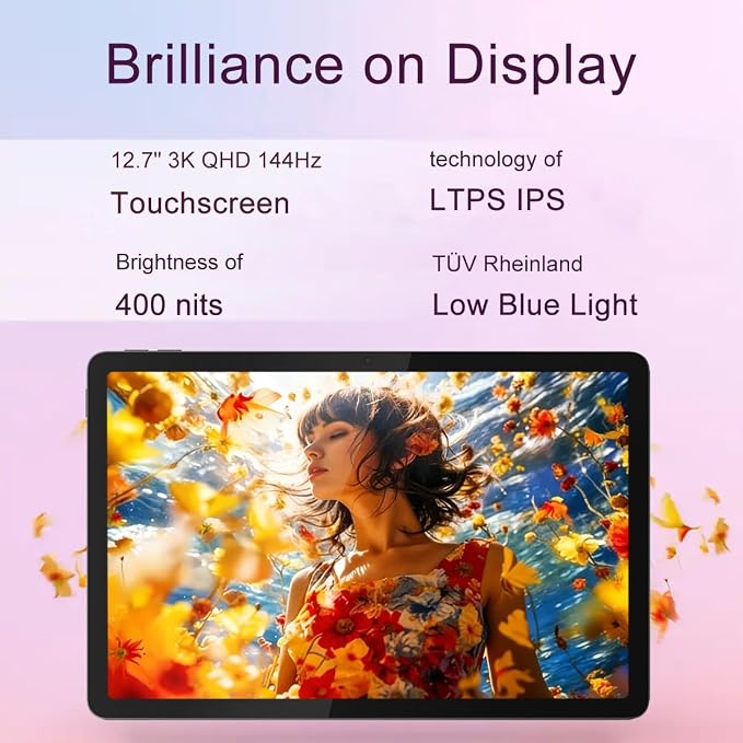Lenovo Idea Tab Pro Tablet, 12.7" 3K QHD, Android OS, 128GB + 128GB SD Card | 144Hz Touchscreen, MediaTek Dimensity 8300, Tab Pen Plus, 11-Hr Long Battery Life, Lightweight, for Student & Gaming