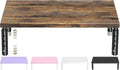 ECOLOVI Adjustable Wood Computer Monitor Stand Riser, Office Desk Organizer and Accessories for Monitor, Laptop, PC, Printer, Office Desk Accessories Workspace Organizer for Home Office Supplies, Brown