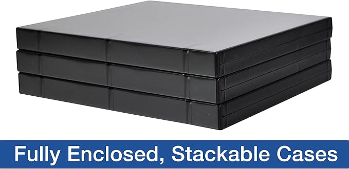 UniKeep 3 Ring View Binder - Binder Case is Fully Enclosed - Available in White, Clear, or Black and in Different Spine Sizes (Pack of 3, Black, 1.0 Inch)