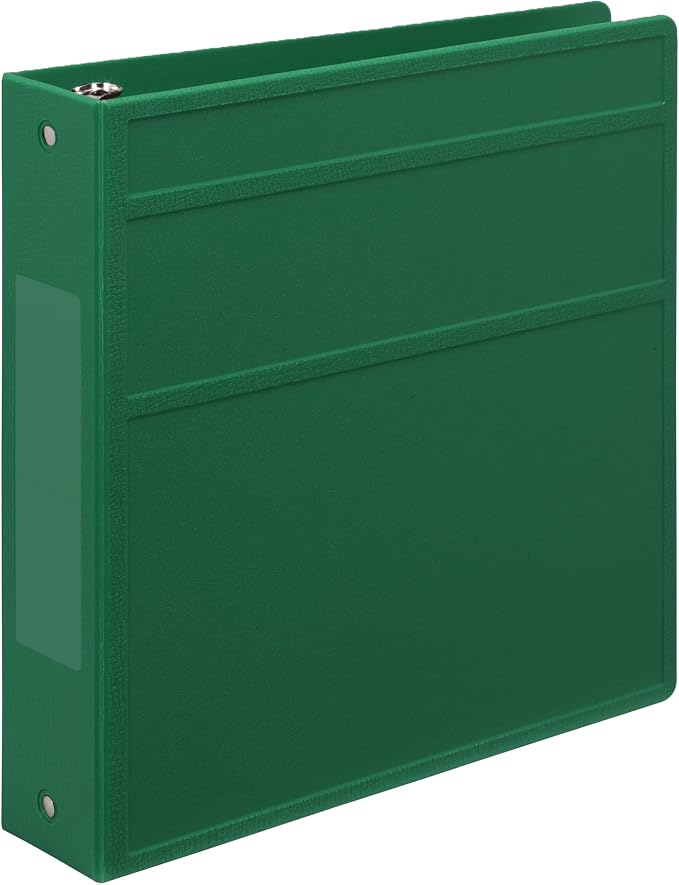Carstens 2-Inch Heavy Duty 3-Ring Binder - Side Opening, Leaf Green, Durable Plastic, Precision No-Gap Rings, Waterproof Covers, No Pockets, Holds 300 US Letter Sheets, BPA-Free, Made in USA (2844-3R)