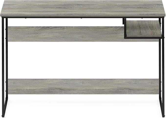 Furinno Moretti Lifestyle Study Desk, 45 Inches, French Oak Grey | with Lower Shelf, Open Frame, Rectangular, Gaming Desk, for Computer, Writing, for Home Office, Study Room, Dorm