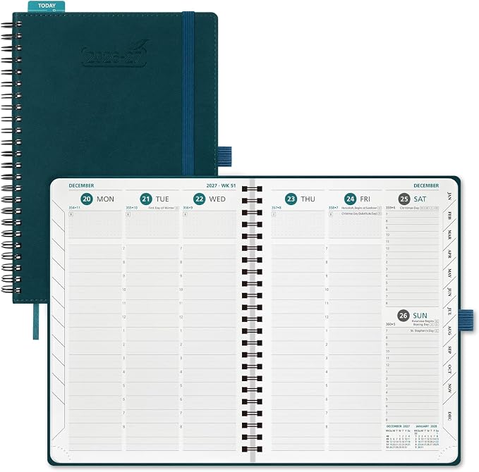 BEZEND Planner 2026-2027 Weekly and Monthly, Hourly Timeslot (A5-6"x8.5")