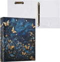 3 Ring Binder, Butterfly at Night File Folder Holds 200 Sheets File Storage for Women Men School Office Supplie