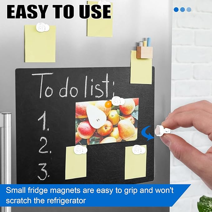 LOVIMAG Fridge Magnets 20Pcs Refrigerator Whiteboard Small Strong Magnet Classroom Kitchen Accessories Decorative Locker Set Decor Must Haves Office Calendar Refrigerador Magnetic Cute Crafts White