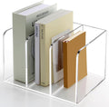 Acrylic Desk File Organizer, 3-Section Vertical File Folder Rack,Clear | Desk Organizer for Documents, Tablets, Magazines, Books & Accessories, Ideal for Office, Home & Classroom