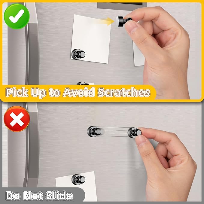 VNDUEEY 200 Pack Black Fridge Magnets, Refrigerator Magnets Whiteboard Magnets, Magnet Refrigerator, Magnetic Push Pins, Small and Strong Magnet for Home, Office, School, Locker and Map