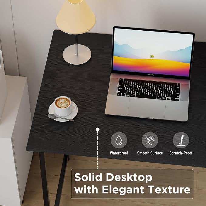 FDW 32 inches Office Small Computer Desk/Home Office Desk/Study Student Writing Desk/Modern Simple Style Desk,Black