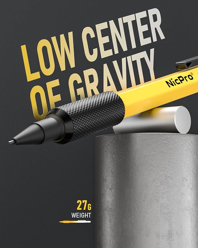 Nicpro 3 PCS 1.3 mm Mechanical Pencil Set with 48 Lead Refills, 3 Eraser - Weatherproof Metal Barrel, Heavy Duty Carpenter Pencil MP2000 for Outdoor Marking Drafting Drawing Woodworking - with Case