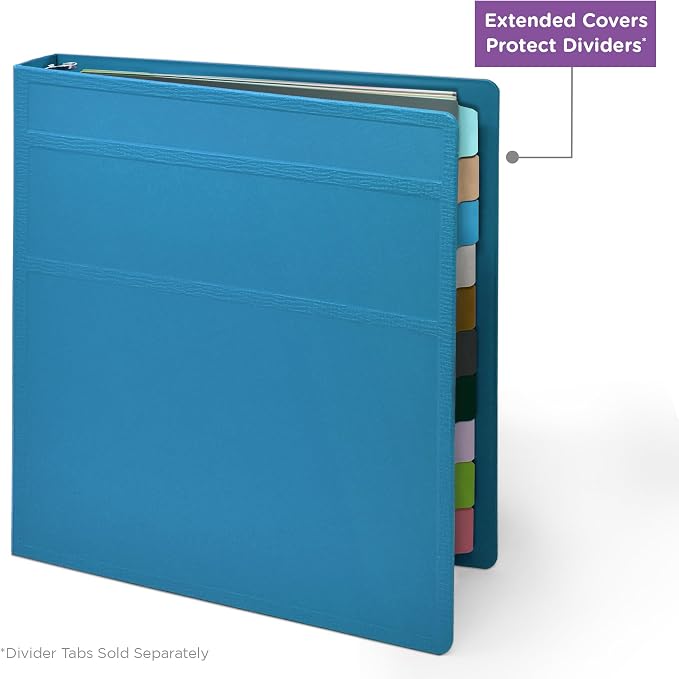 Carstens 1-Inch Heavy Duty 3-Ring Binder - Side Opening, Pool Blue, Durable Plastic, Precision No-Gap Rings, Waterproof Cover, No Pockets, Holds 125 US Letter Sheets, BPA-Free, Made in USA (8714-3R)