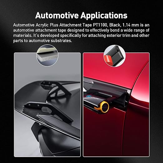 Automotive Acrylic Plus Attachment Tape 0.79" x 18Ft Made of 3M Pack of 2 Double Sided Tape PT1100 Heavy Duty for Moldings Claddings Panels Pads and Other Car Automotive Applications