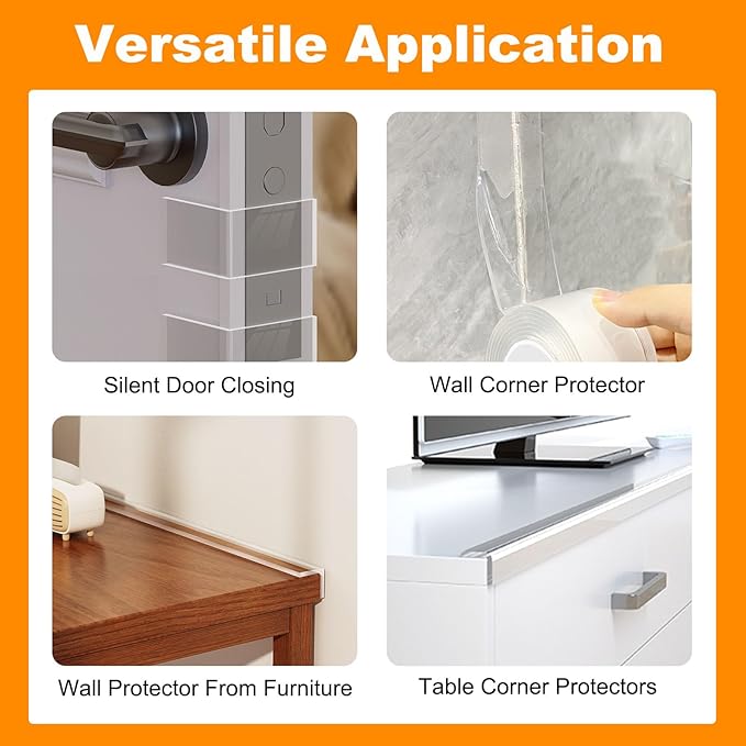 Clear Soft Corner Protectors for Furniture Strip,1.18 in x 13.12 FT Edge Bumper with 6 Corner Guards,Window Edge,Wall Protector,Table Corner Protectors and Fireplace in Family
