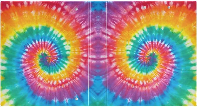 3 Ring Binder Tie Dye 1.5" Round Ring Binders View Binder with 200 Sheet for Kids School Supplies Women Men Office, 1 Pack