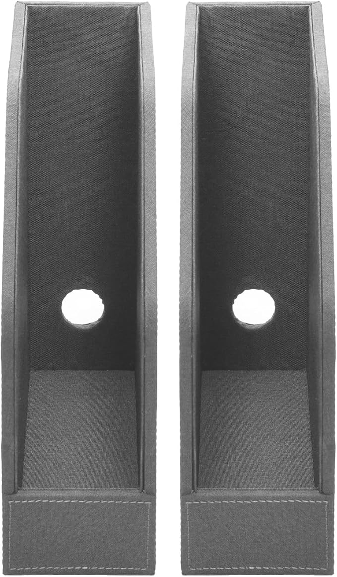 MobileVision Executive Grey Cloth Fabric Vertical File Holders - 2 Piece Combo