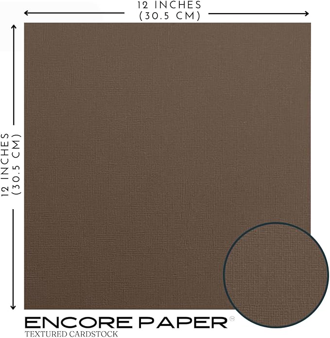 Maple Syrup—12x12 Textured Cardstock | 80lb Textured Brown Scrapbook Paper | Premium Cardstock for Cricut Cutting | 25 Sheets