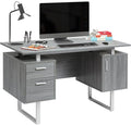 Techni Mobili Office Desk with Storage Drawers and Cabinet 51.25” W - Modern Office Desk with Large Floating Desktop Surface | Home office workstation, durable construction, everyday productivity, Ideal for home office, Workspace organization