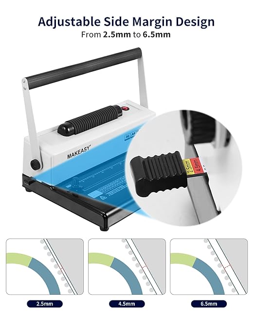 Coil Spiral Binding Machine, Punch 15 Sheet - Manual Hole Punch - Electric Coil Inserter - Adjustable Side Margin - for Letter Size/A4/A5, Comes with 1 Box 5/16'' Binding Coils & Plier