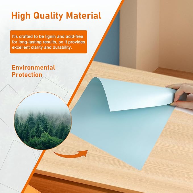 Guakicae 100 Sheets Light Blue Shimmer Cardstock 8.5 x 11 Craft Paper 92lb | Heavyweight Certificate Paper Card Stock for Wedding Invitations, Greeting Cards, Making Cards, Office Printing