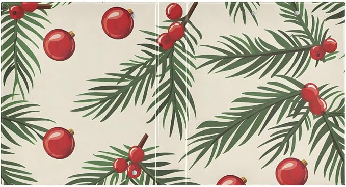 3 Ring Binder Christmas Tree Branches Balls 1.5 inch Binders with Clipboard Round Ring Binder Fit 8.5'' x 11'' Paper 3 Interior PVC Clear Pockets for Office Supplies