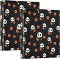 Basketball Black Cool Round Ring Binders 1.5 Inch Slam Dunk Doodle Pattern 3 Ring Clipboard Binder for Office School Work Supplies File Folder Document 200 Sheet Capacity Easy Open 2 Pieces