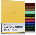 Gallery Leather Large Monthly Planner 2026-2027 Caribbean Yellow