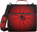 Fisyme Halloween Spider Web Zipper Binder 3 Ring with Zipper and Shoulder Strap Large Capacity Multi-Pocket Binder Organizers