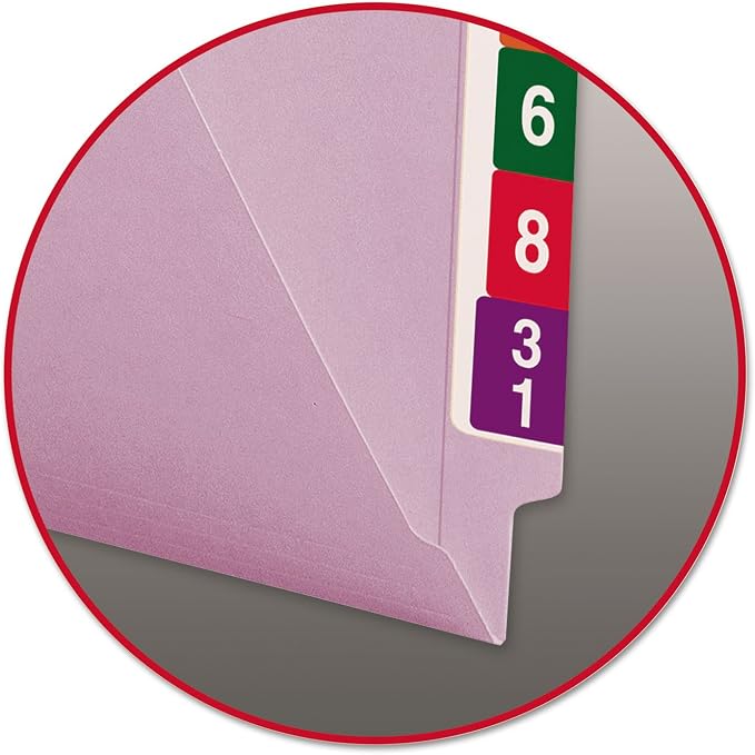 Smead End Tab File Folder, Shelf-Master Reinforced Straight-Cut Tab, Letter Size, Lavender, 100 Per Box (25410)