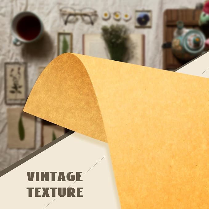 100 Sheets Yellow Cardstock 8.5 x 11, 65lb Yellow Parchment Card Stock | Goefun 180 gsm, Parchment Printer Paper for Printing, Writing, Crafts, Scrapbooking