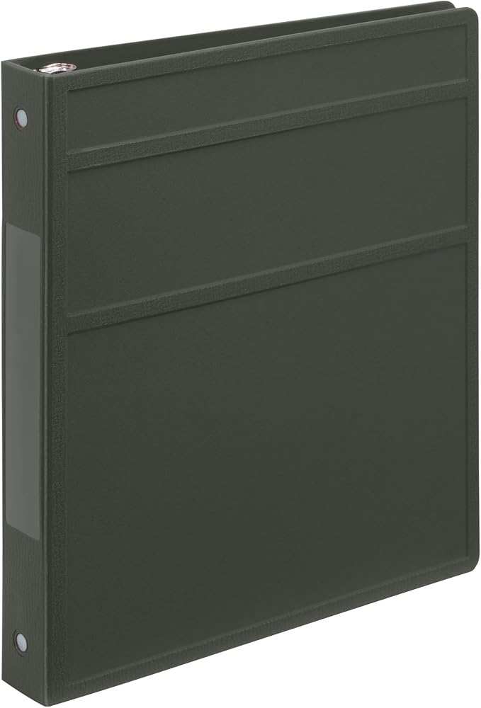 Carstens 1-Inch Heavy Duty 3-Ring Binder - Side Opening, Charcoal Gray, Durable Plastic, Precision No-Gap Rings, Waterproof Cover, No Pockets, Holds 125 Letter Sheets, BPA-Free, Made in USA (8710-3R)