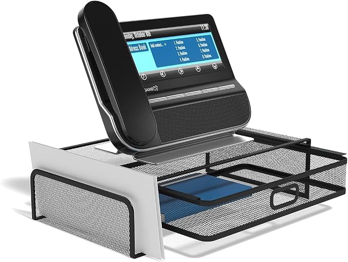 TRU RED Mesh Phone Stand for Desktop Phones – Telestand Desk Organizer for Office Use