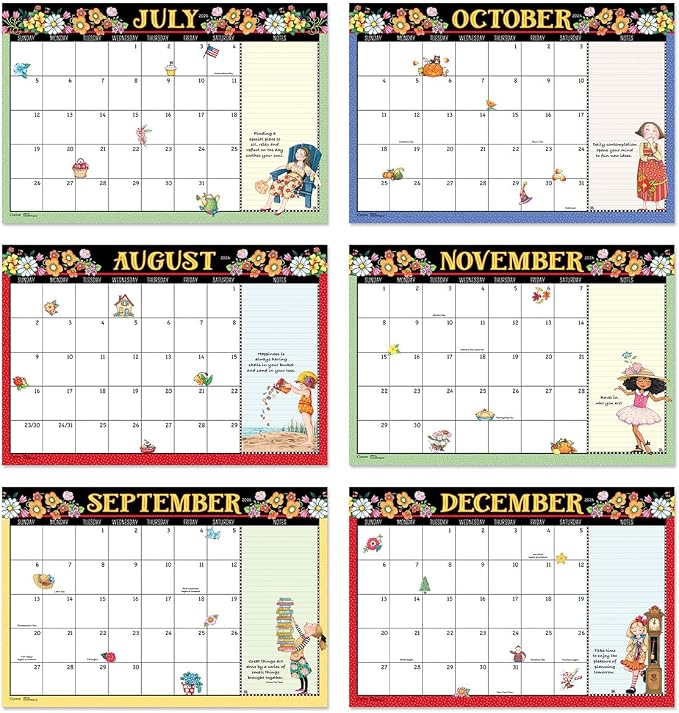 Current 2026 Desk Calendar Pad | Mary Englebreit, 11" x 16-1/4", Large 24-Month, Bookstore-Quality, For Kitchen & Office
