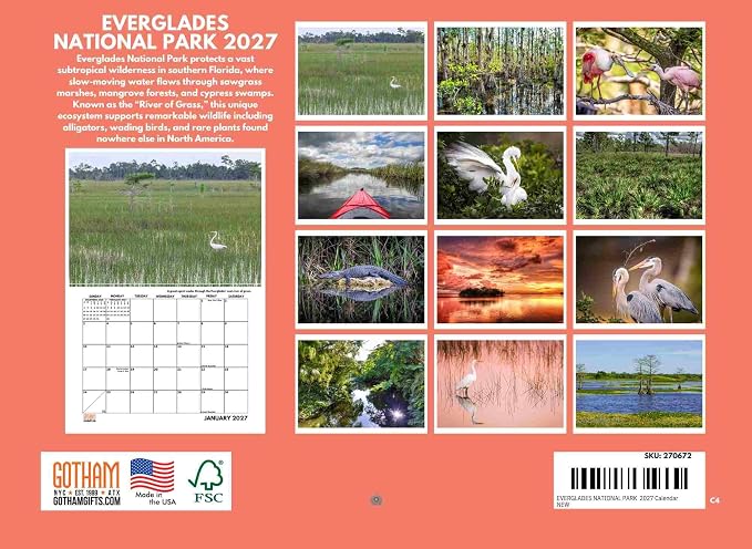 Florida Everglades National Park Calendar 2027 Monthly Wall Calender 12 Month