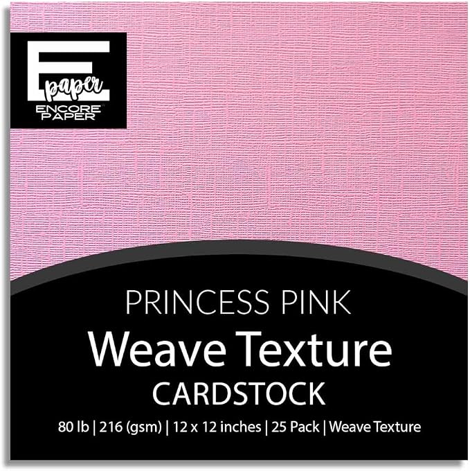 Princess Pink—12x12 Textured Cardstock | 80lb Textured Pink Scrapbook Paper | Premium Cardstock for Cricut Cutting | 25 Sheets