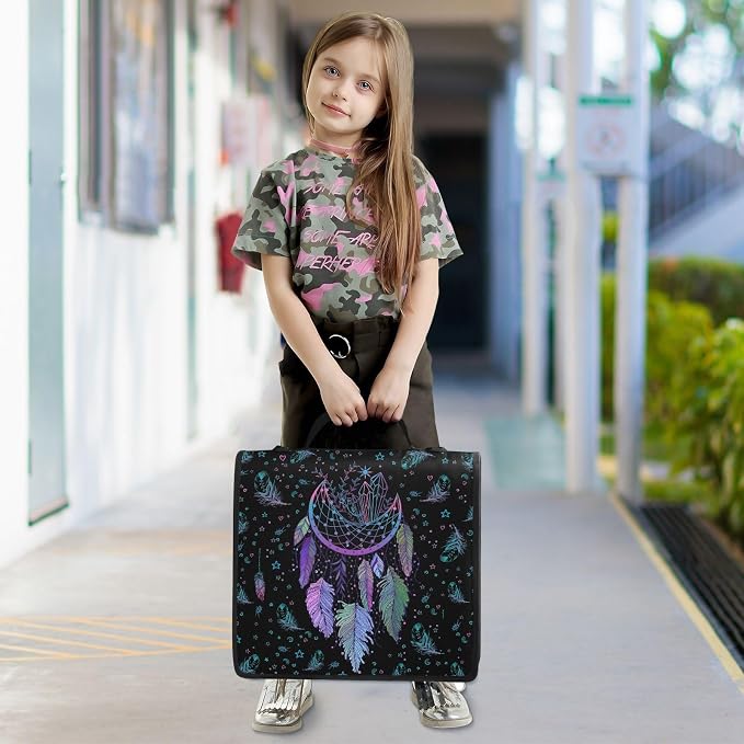 Dreamcatcher Binder Bag 3 Ring Zipper with Handle Shoulder Strap | for School Work Office Organizer Storage Case