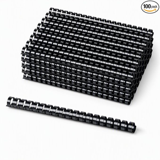 Binding Combs 100 Pack, 3/4 Inch Plastic, Holds 150 Sheets - Performore | 19 Ring Comb Binding Spines for Letter Size Paper, Binder Combs for Reports, Presentations, Planners, School and Office