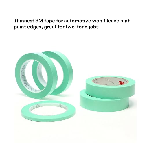 3M Precision Masking Tape, 06528, 2 in x 60 yds, 1 Roll, Green | Acrylic Adhesive; Adheres to Metal; Glass and Painted Surfaces